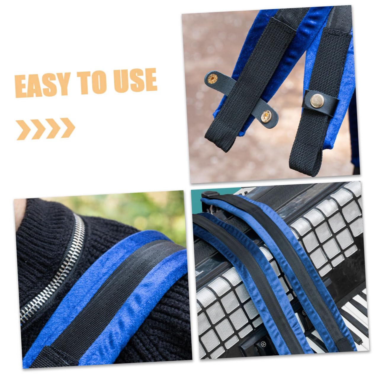 BESPORTBLE 2Pcs Adjustable Accordion Straps Durable Bass Accordion Belts for Comfortable Outdoor Performances Design with Smooth Lines