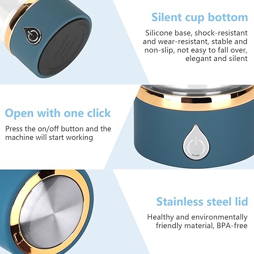 Miniatura 5 de Generador de botellas de agua de hidrógeno, ionizador de agua de hidrógeno portátil, máquina de agua de hidrógeno recargable de 12.8 fl oz para el