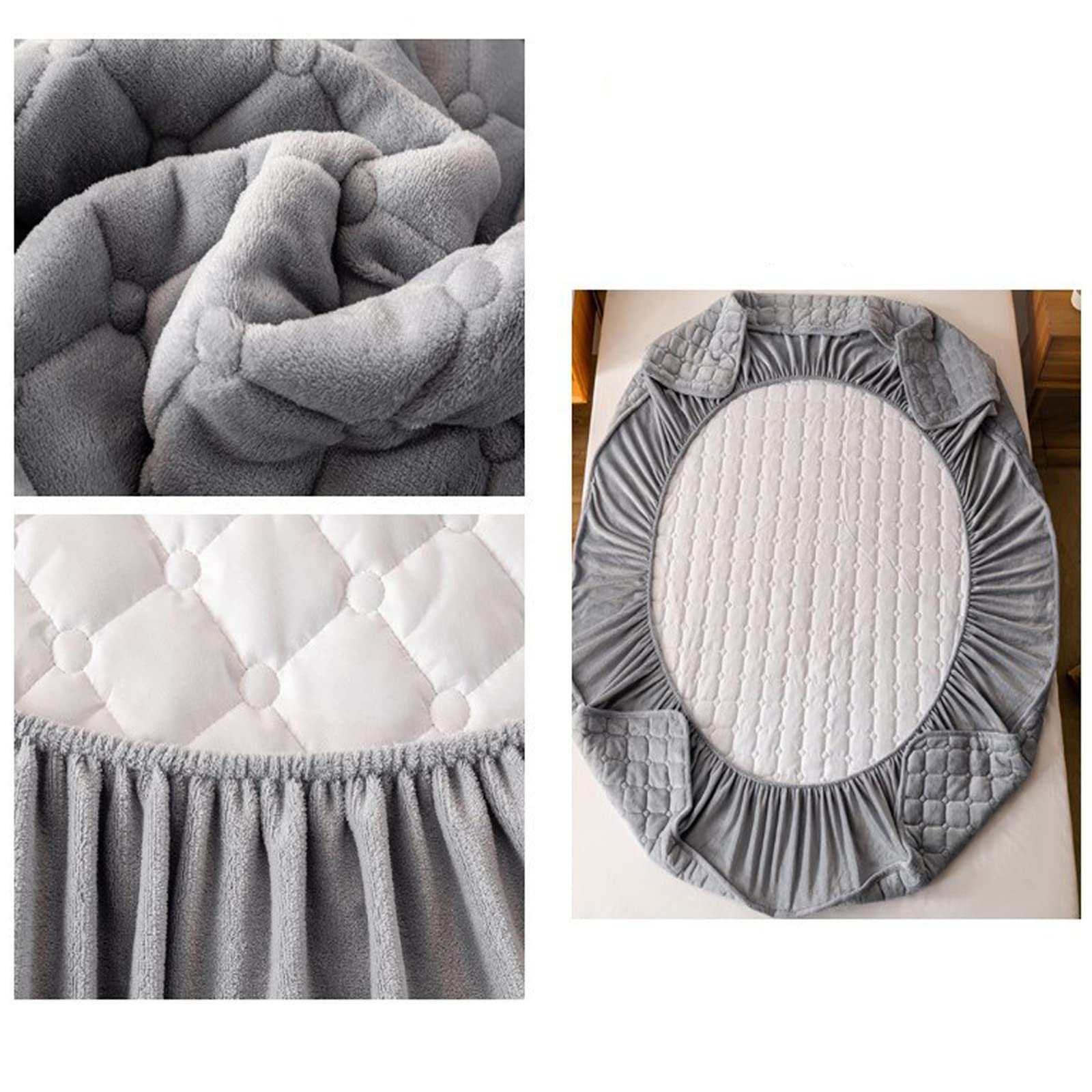 CHARKHAH Lenzuolo con angoli in policotone per letto singolo, matrimoniale, king e super king, 200 fili, anti-rughe, 25 cm, extra profondo, con bordi elastici (viola, matrimoniale