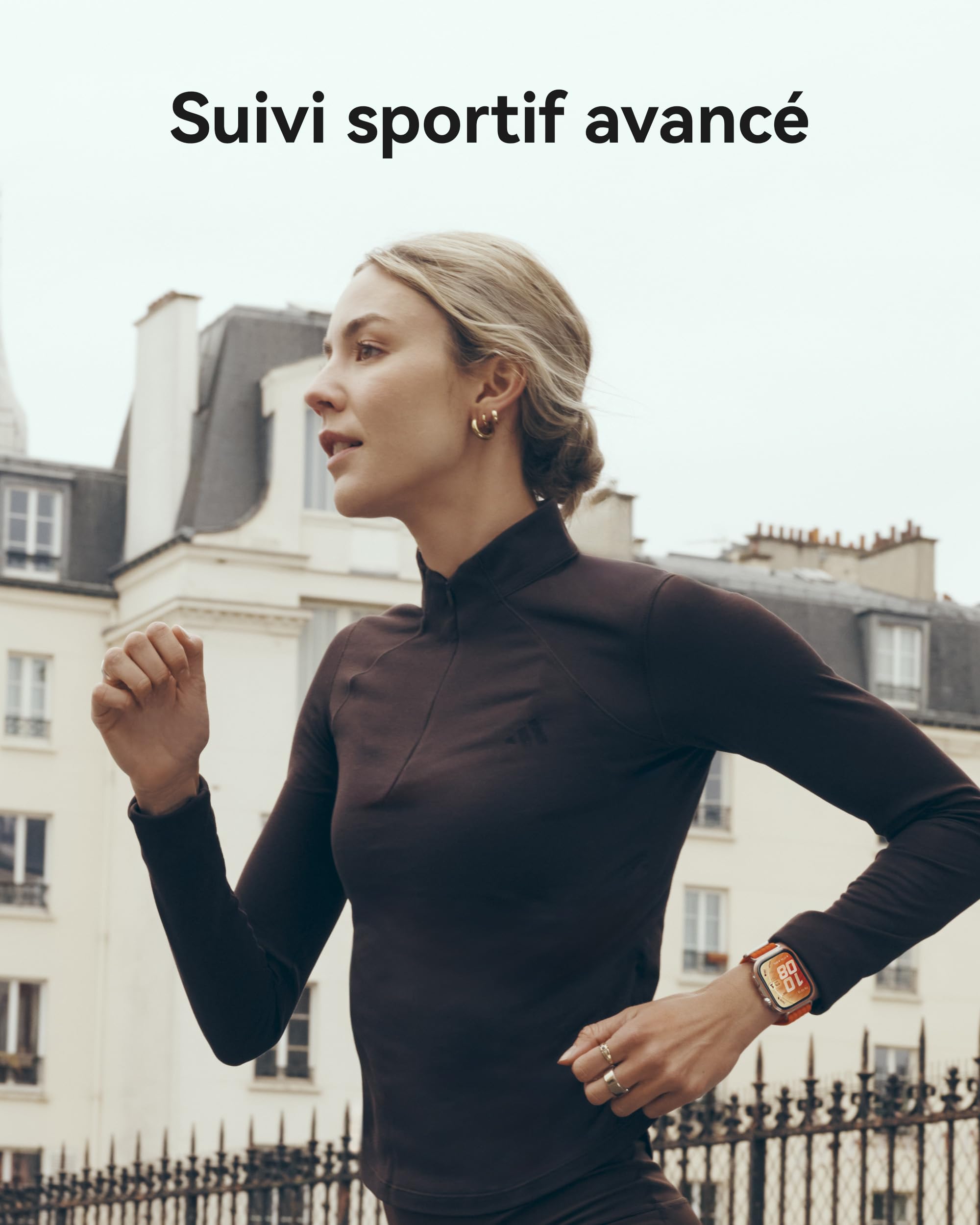HUAWEI Watch FIT 5 Pro Montre connectée GPS ECG Écran AMOLED 1,92'' Verre Saphir Résistance à l'eau 5 ATM NFC Orange