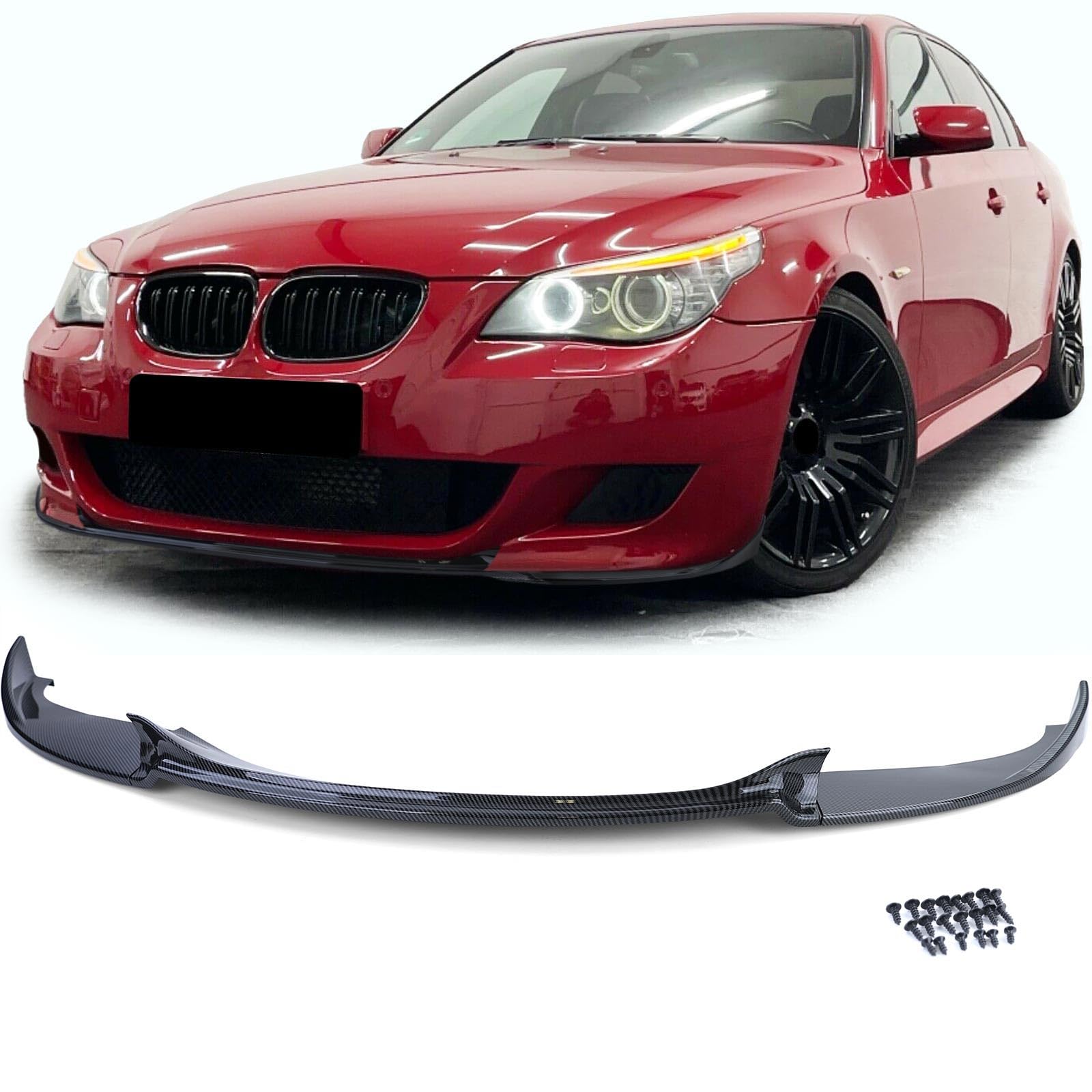 Front Spoiler Lippe Performance Carbon Look passt für 5er BMW E60 E61 2007-2009