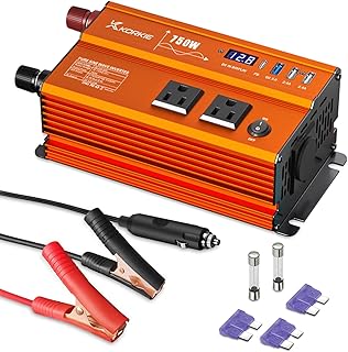 KORKIE 750W Pure Sine Wave Car Power Inverter DC 12V to AC 110V Power Converter with QC 3.0 USB and Type-C Port for Home R Price In India