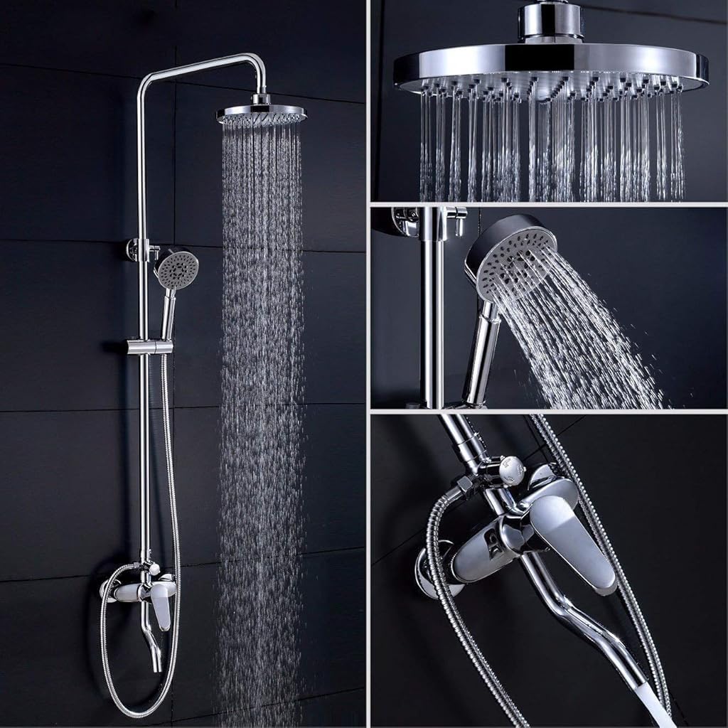 NZPOST Bathroom Shower Faucet Brass Set Rainfall Shower Mixer Tap Chrome Bathtub Faucet Waterfall Shower