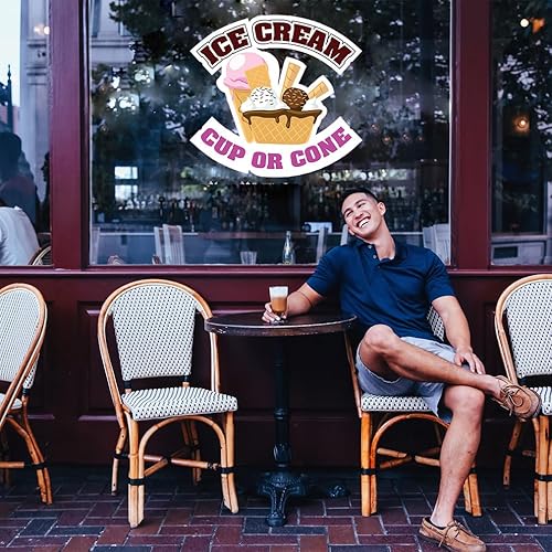 Miniatura 4 de Adhesivos para camiones de alimentos, taza de helado o concesión de concesión para restaurante, etiqueta engomada de vinilo troquelada L53, letrero