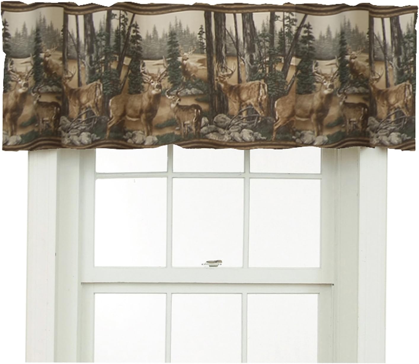Blue Ridge Home Fashions Whitetail Dreams Rod Pocket Ruffled Curtain Valance