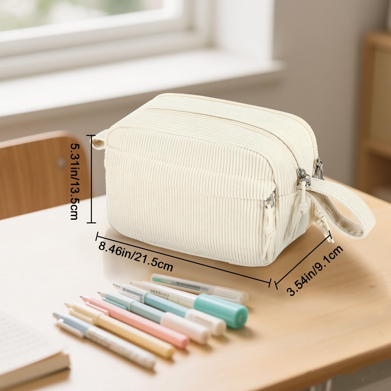 LEDAOU Pencil Bag, Large Capacity Pencil Case with Zipper, School Supplies for Teenage Girls, Mittelgro - Image 4