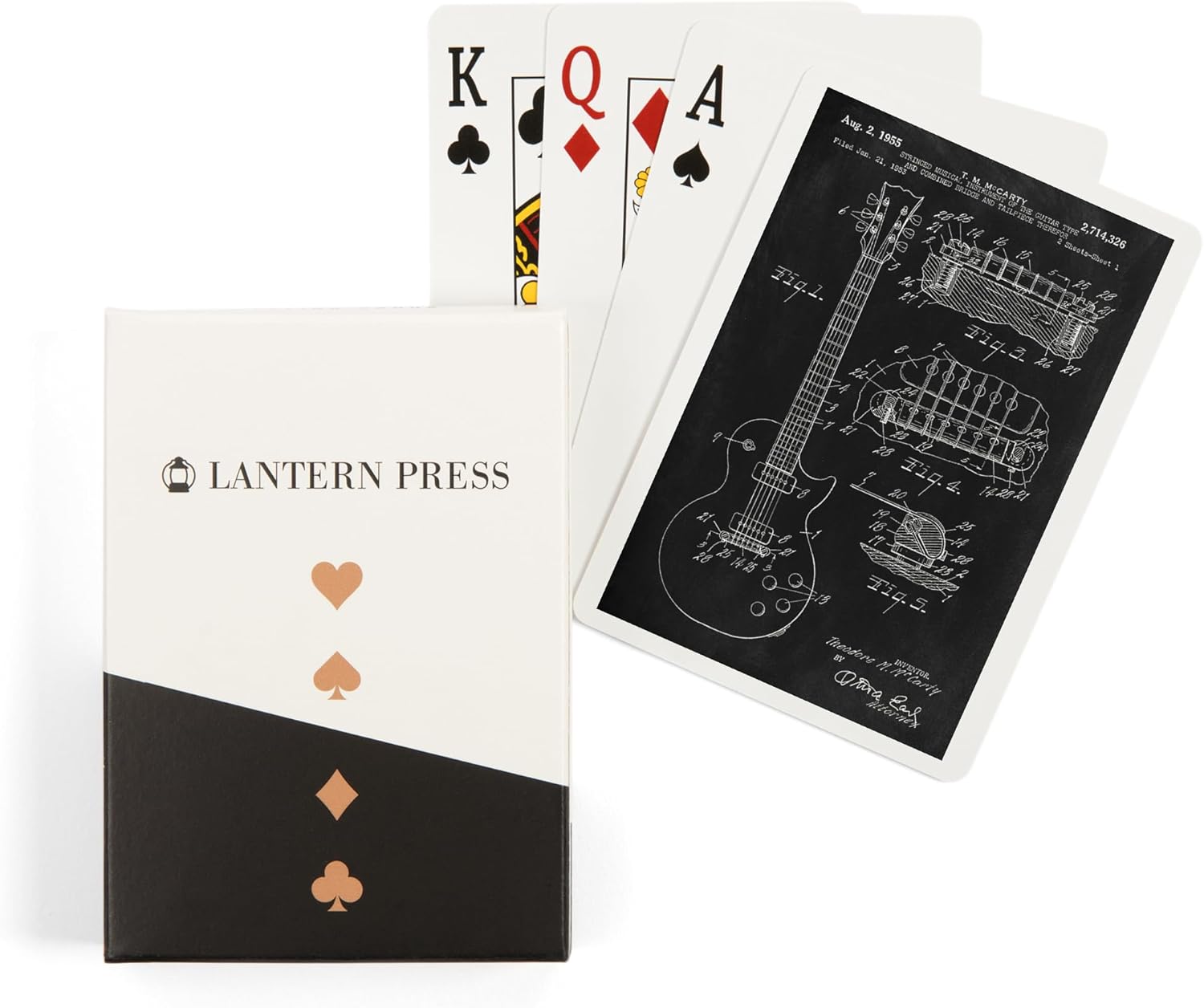 Lantern Press Blackboard Patent, Guitar, 52 Playing Cards for Adults, Poker Size Card Deck
