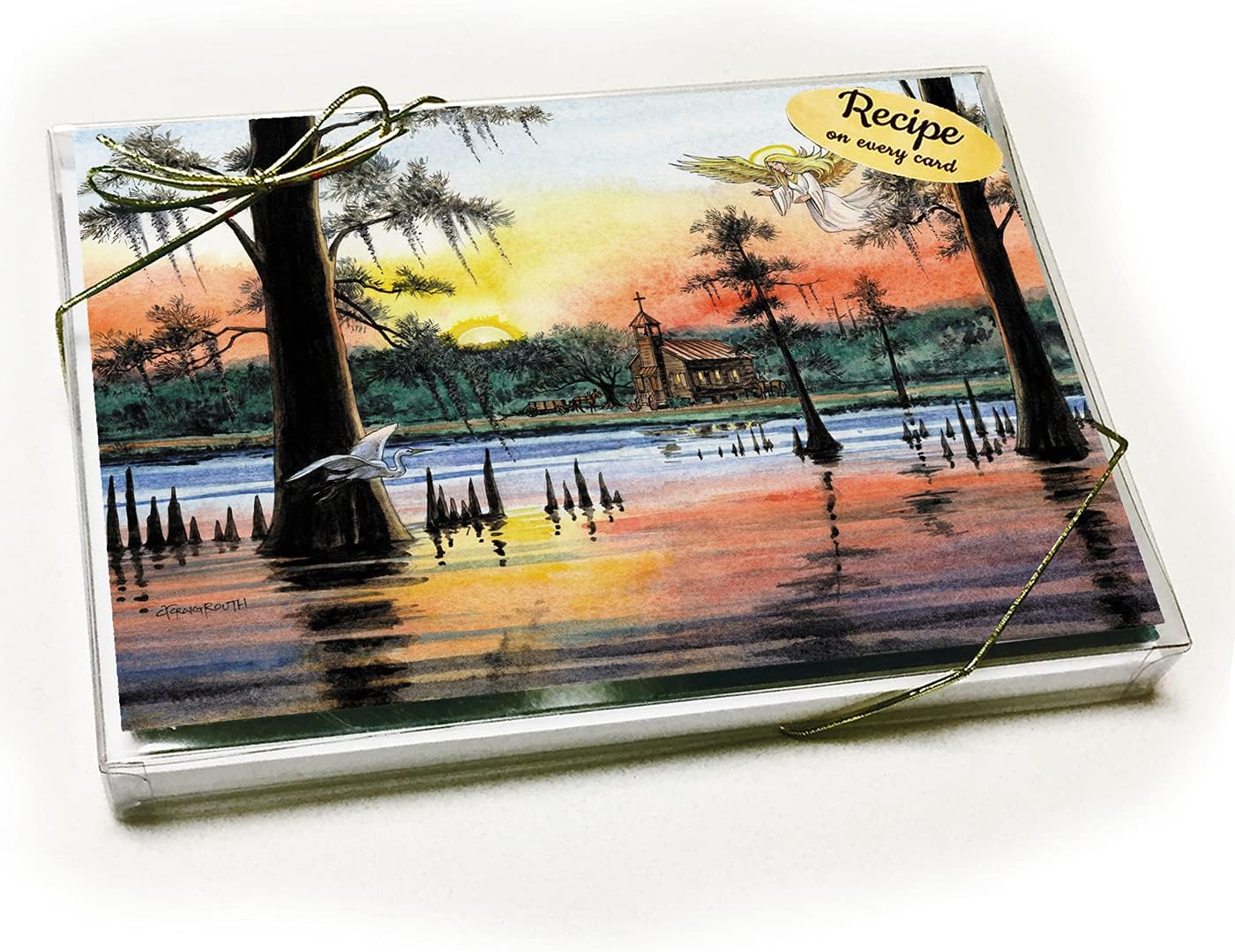 Louisiana Christmas Card with Recipe - Atchafalaya Angel