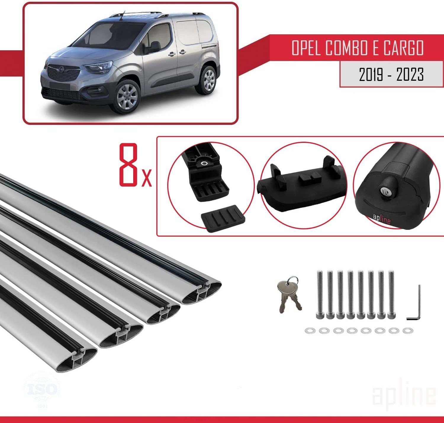 accessorypart Compatible with Volkswagen T5 Multivan 2003-2015 ACE-1 Car Roof Rack Cross Bar Black Aluminium 4 Bars