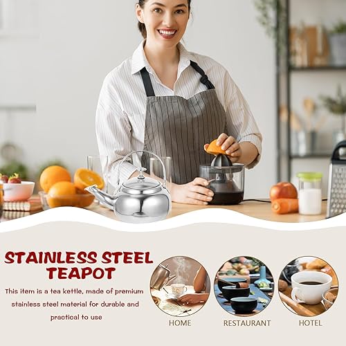 Miniatura 5 de Hervidor de té de acero inoxidable, hervidor de cocina de camping Hervidor de acero inoxidable silbido té hirviendo para té Hervidor de camping