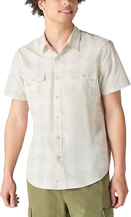 Lucky Brand Men's Plaid Workwear Shirt - Short Sleeve, Stretch Cotton, Chest Pockets - View #5