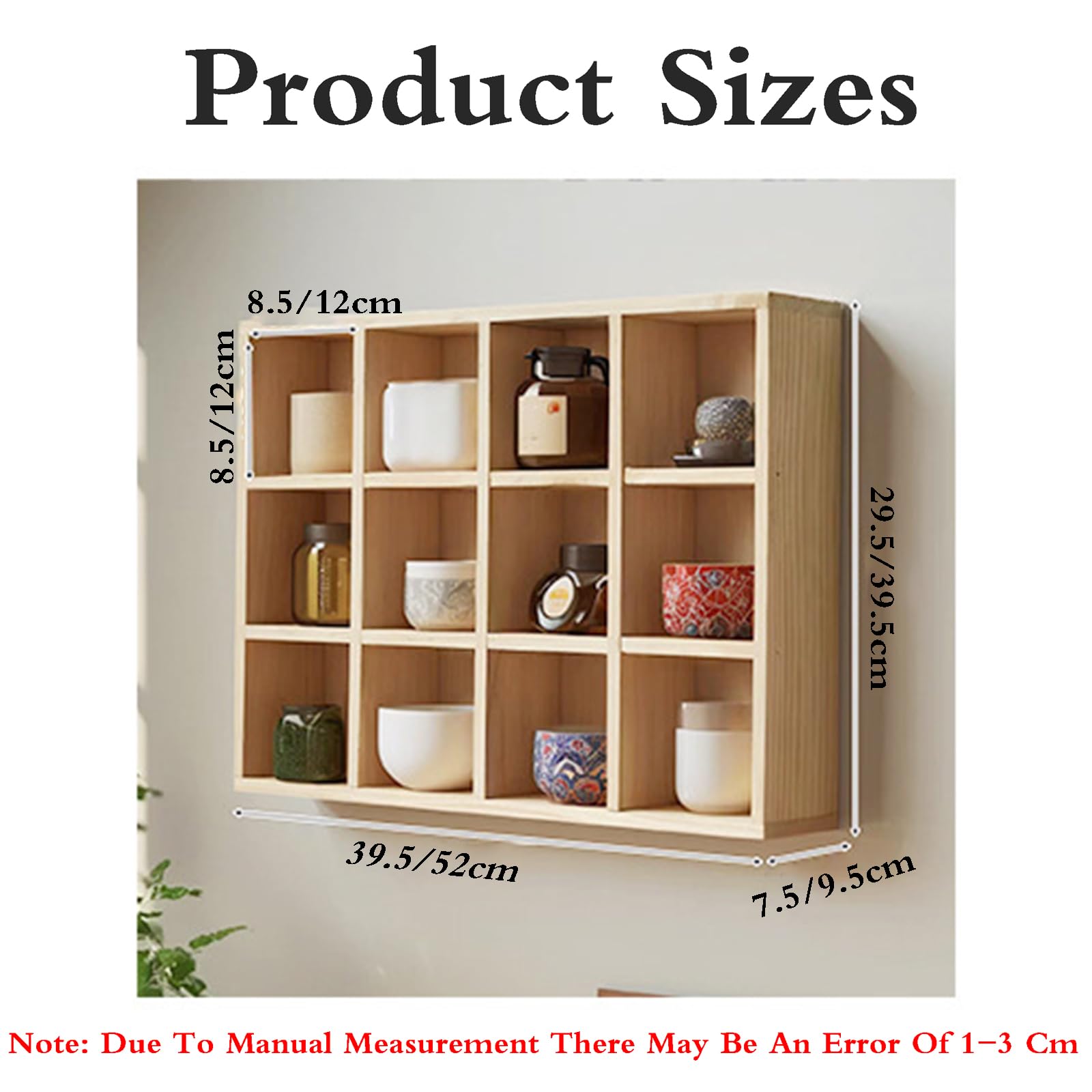 Support Tasse A Cafe,éTagèRes Flottantes,PréSentoir à Tasses Mural en Bois,BoîTe De Rangement en Bois Naturel,Peu Encombrant,pour Les Tasses à Thé/Verres à Spiritueux/Tasses à Café