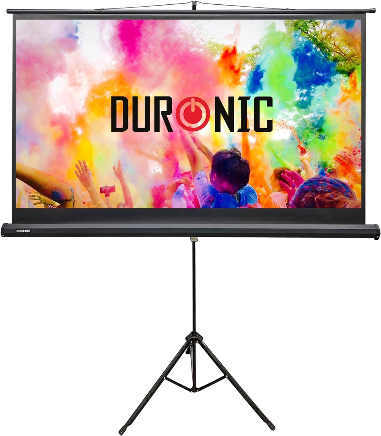 Duronic TPS75 16/9 schermo di proiezione opaco, per case, uffici, scuole, teatri e cinema, con treppiede| Schermo da 75” – area proiettata 166 x 93| Montabile a parete o a soffitto