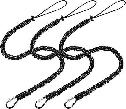LEIFIDE 3 Pcs Retractable Tool Lanyard, Tool Tether, Black