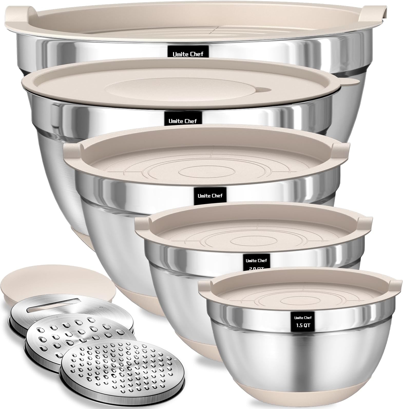 Umite Chef Mixing Bowls with Airtight Lids Set, 8PCS