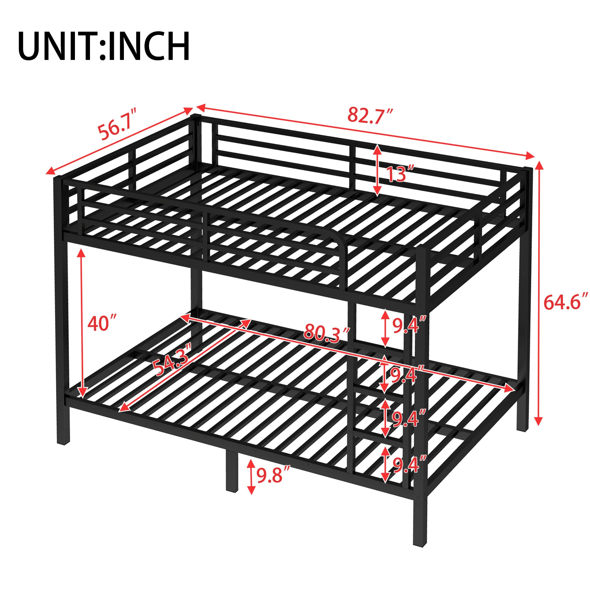 View 1 of ***********INCOMPLETE ITEM, THIS IS ONLY BOX #2 OUT OF 2 TOTAL*******
Bellemave Full XL Over Full XL Metal Bunk Bed