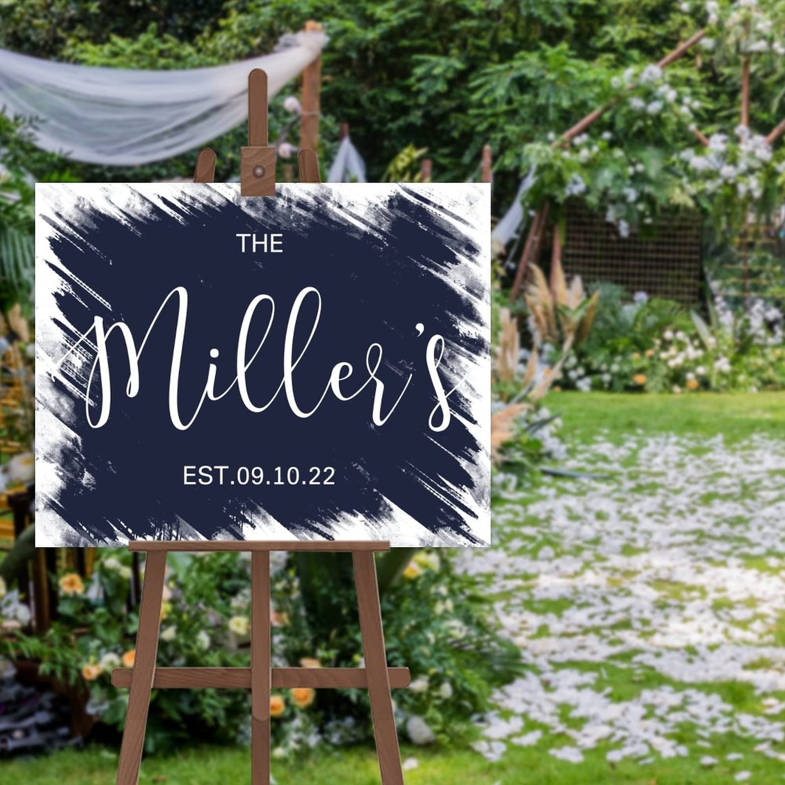 Panneau de mariage personnalisable signalisation modifiable de fête - 4