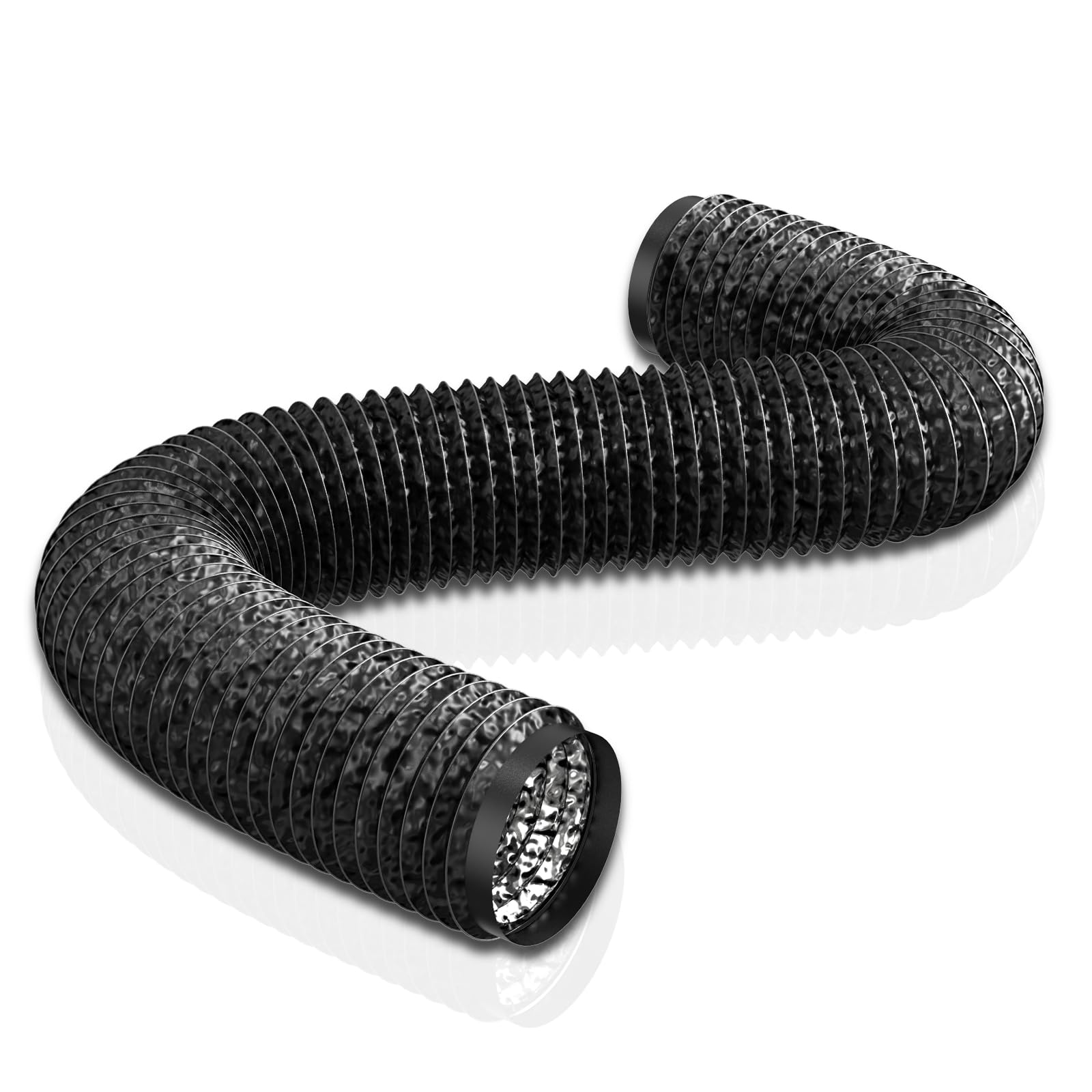 Aygrochy Schwarz PVC Abluftschlauch 150mm, 3 Meters Lüftungsschlauch für Mobile Klimaanlage, Trockner, Abluftventilator, Abzugshaube, Belüftungssystem