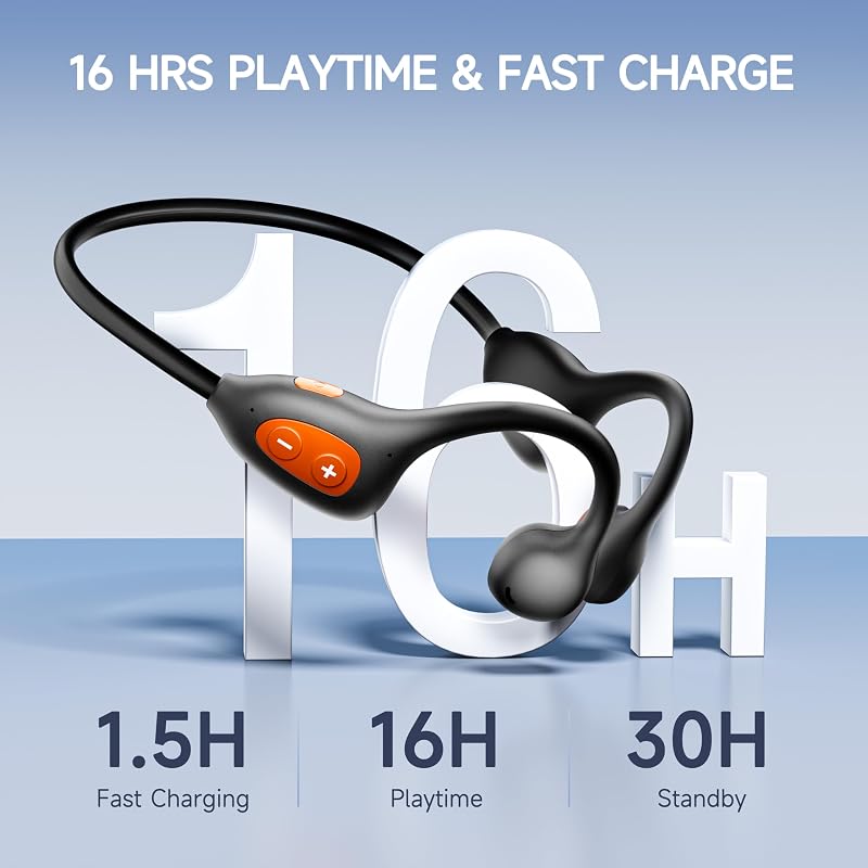 Open Ear Headphones,Bone Conduction Earphones Bluetooth 6.1 Wireless Air Conduction Headphones Sport Earbuds,IPX6 Waterproof,Clear Call,Lightweight Earphones for Running Cycling Workouts(Black) image 2