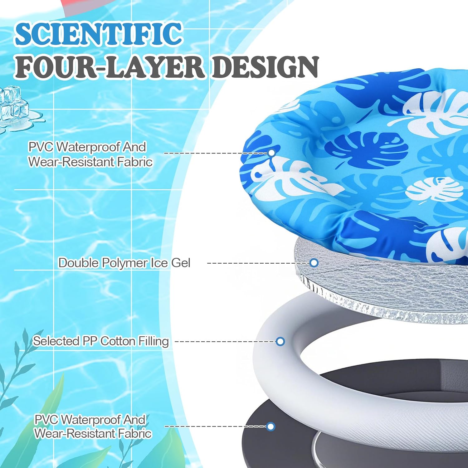 Drydiet Pet Cooling Mat for Cats & Small Dogs, Gel Pad, Washable, 20.1 in | No water or refrigeration needed; washable, scratch-resistant gel mat keeps cats and small dogs cool indoors or outdoors.