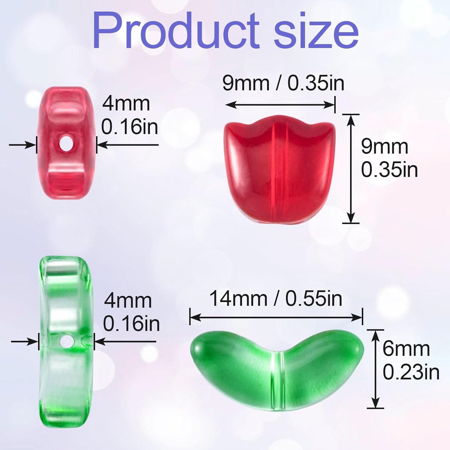 160 Pcs Colorful Glass Flower & Leaf Beads for Jewelry Making, Bracelets, Necklaces, Earrings, Crafts - Image 2