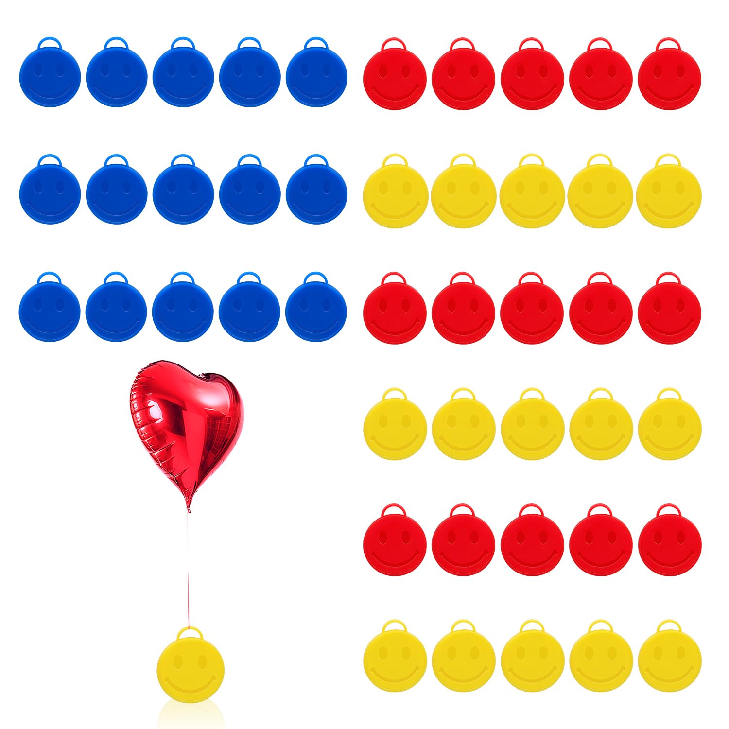 BOROSO 45PCS Balloon Weights Colorful Plastic Heavy Balloon Pendants Wedding Birthday Party Balloons Accessories For Helium Balloon Decoration (Happy)