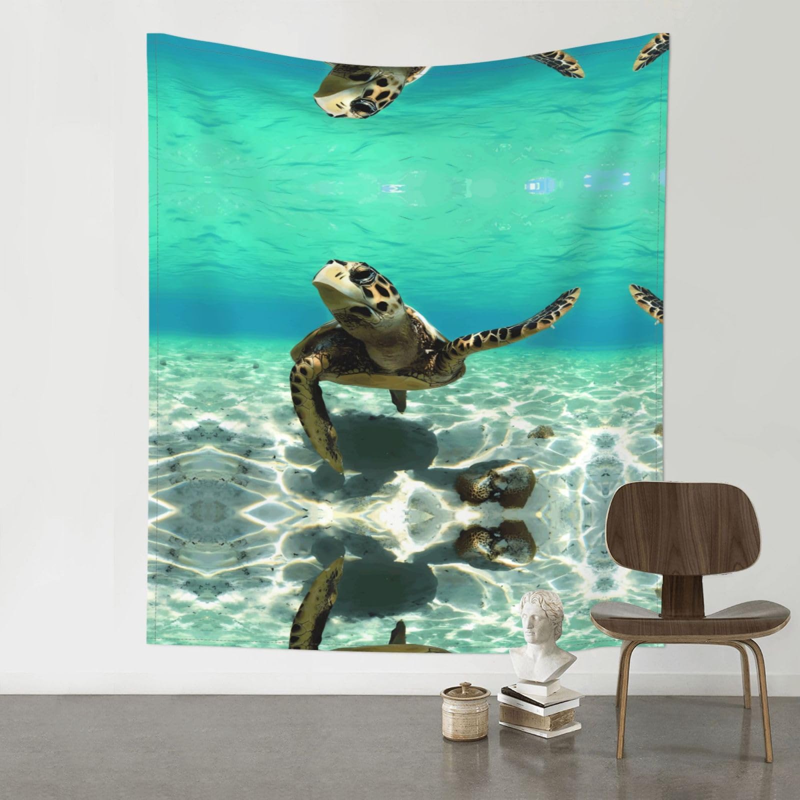 YYHWHJDE Sea Turtle Prints 60x51in Wall Tapestry – High-Grade Polyester Throw for Dorm, Beach & Home Decor