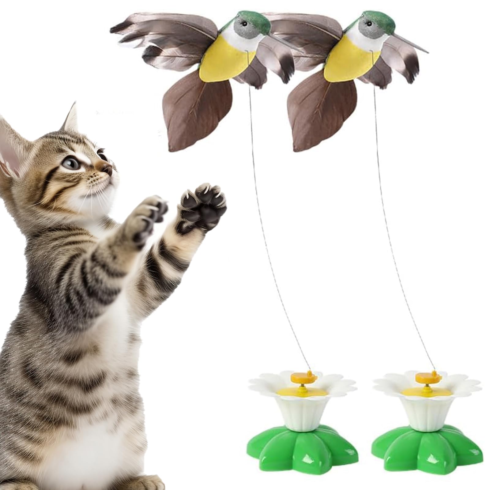 Electric Bird Teasing Cat Toy, 2023 New Interactive Bird Toy for Cats, Bird Toy for Pet Cats, 360 Degree Rotatable Electric Flying Bird Cat Toy