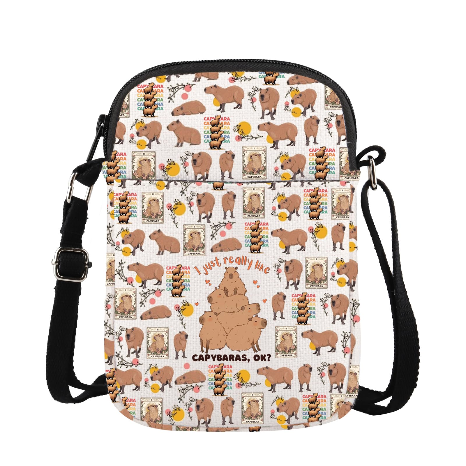 MBMSO Capybara Crossbody Bag Capybara Lover Gifts Funny Capybara Themed Gifts for Rodent Lovers Capybara Mom Crossbody Purse