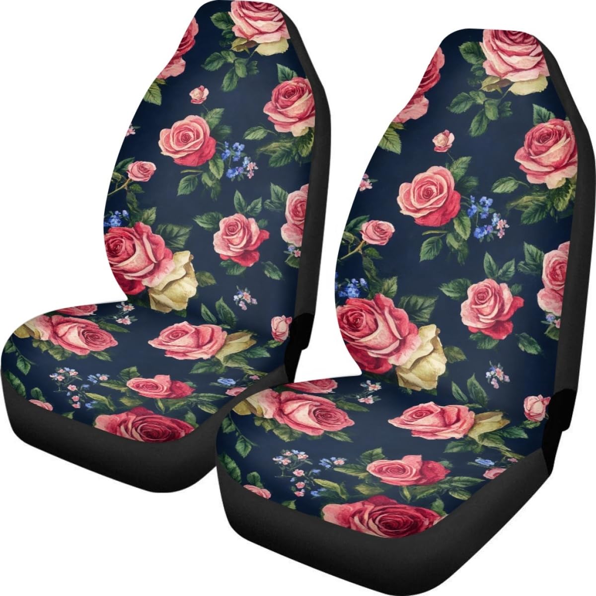 Pehede Pink Yellow Roses Seat Covers