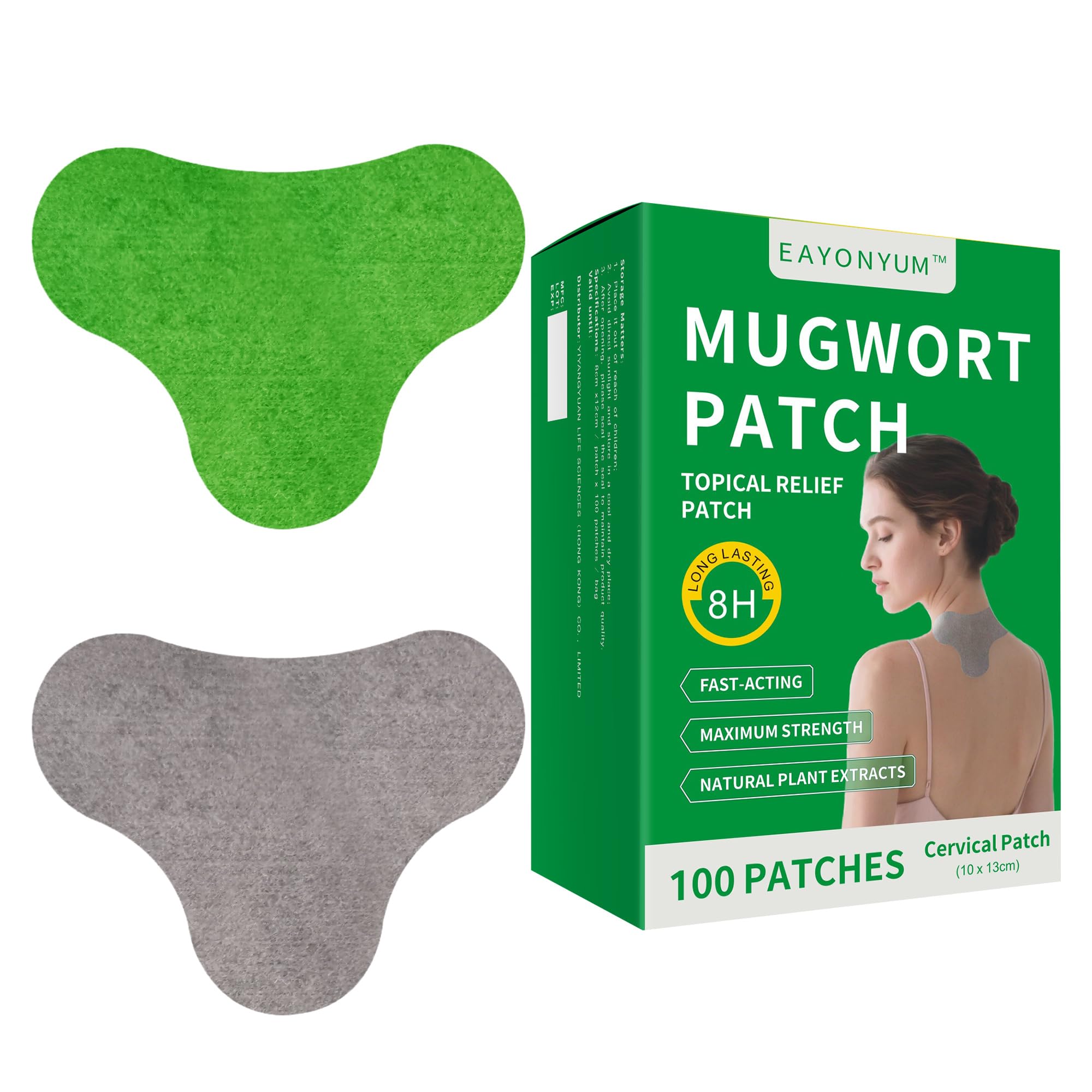 EAYONYUM 100 parches térmicos para el cuello, máxima resistencia para cuello, hombros, rodillas y espalda, calor de larga duración de 8 horas y fuerte adherencia. Se dirigen a las molestias