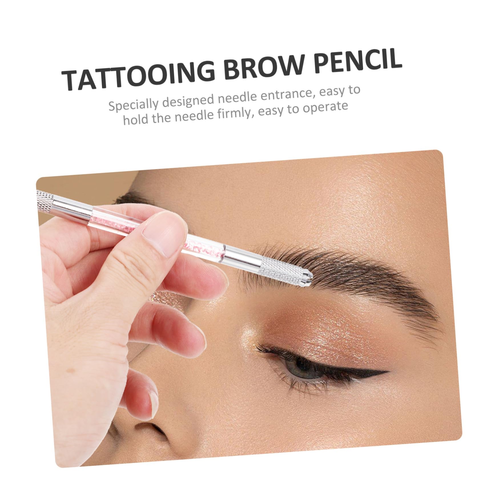 Wasserfester Microblading Augenbrauenstift und Abs Material 10 Stück mit Doppelseitigem Design für Anfänger und Erfahrene Anwender