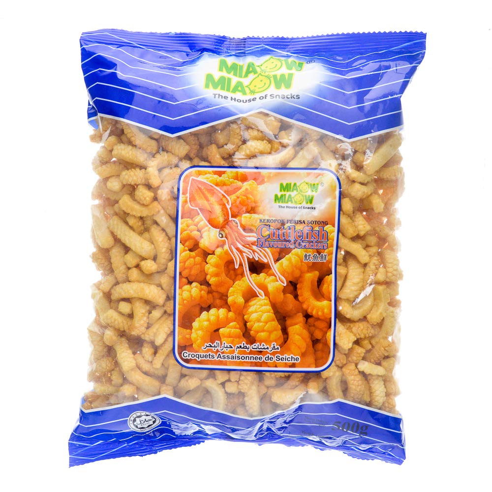 Galletas Miaow Miaow Crackers & Chips Sabor Calamar 500g