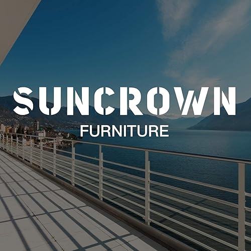 Miniatura 8 de SUNCROWN Mecedoras para exteriores juego de 3 piezas de bistró para patio muebles de acero negro con cojín grueso y mesa de centro con tapa de