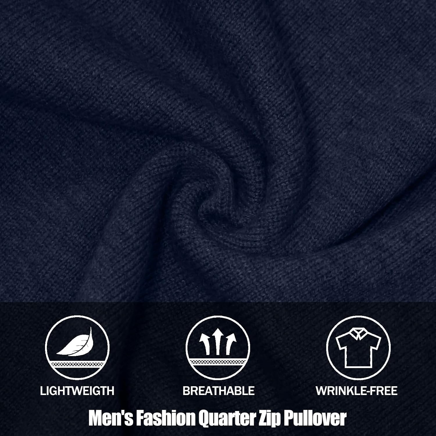 Donason Men's Quarter Zip Sweater, Slim Fit Soft Casual Pullover Lightweight Solid Warm Mock Neck Polo Sweater - Image 4