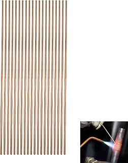 Copper Welding Rod, Selffluxing Phosphor Copper Round Welding Brazing Rod Low Temperature Easy Melt Welding Consumables for Air Conditioner Refrigerators (20Pcs, 250 x 2.5mm) (Copper)