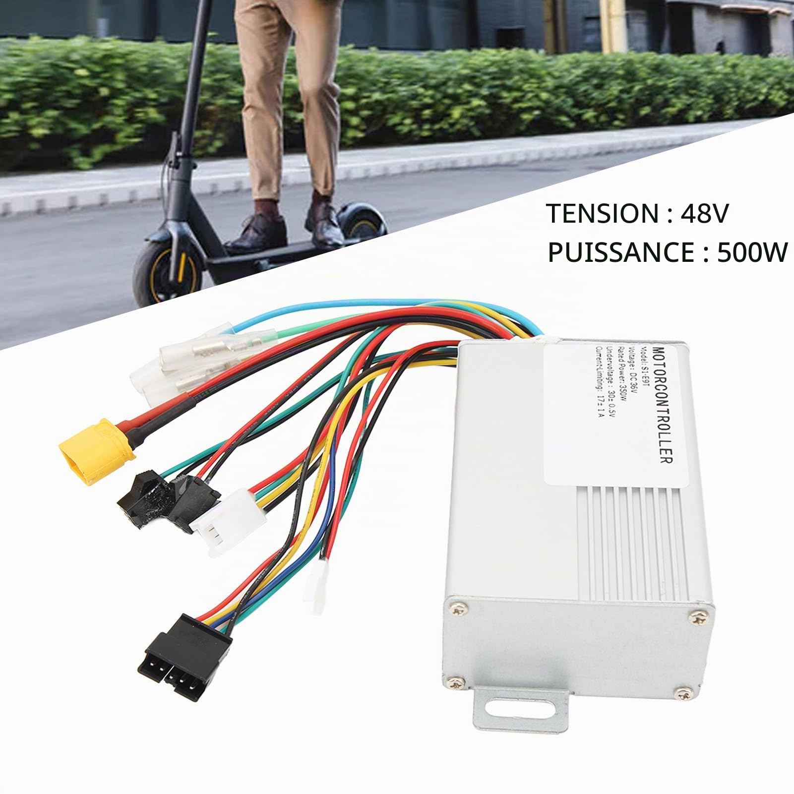 Pyhodi Contrôleur E9T pour Scooter électrique 350 W 36 V, Contrôleur de Moteur de Vélo électrique en Alliage D'aluminium, Contrôle Réactif, Bonne Dissipation de la Chaleur, Résistance