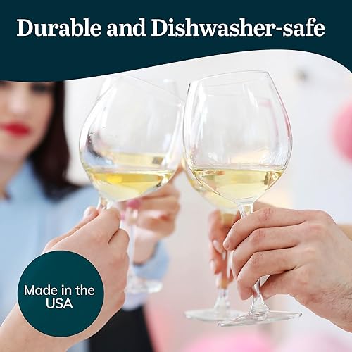 Vista 9 de Libbey Vineyard Reserve Wine Glass Set of 12, Red and White Clear Wine Glasses, Merlot, Bordeaux, Chardonnay Gifts, Lead-Free Party Wine Glasses