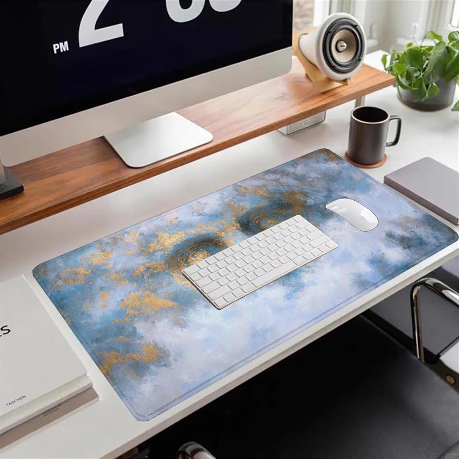 Gamingowa podkładka pod mysz 1200 x 600 x 3 mm, XXL, wodoszczelna, odporna na ścieranie, ze zszytymi krawędziami, figurka, podkładka na biurko, poprawia prędkość i precyzję, do laptopa, komputera