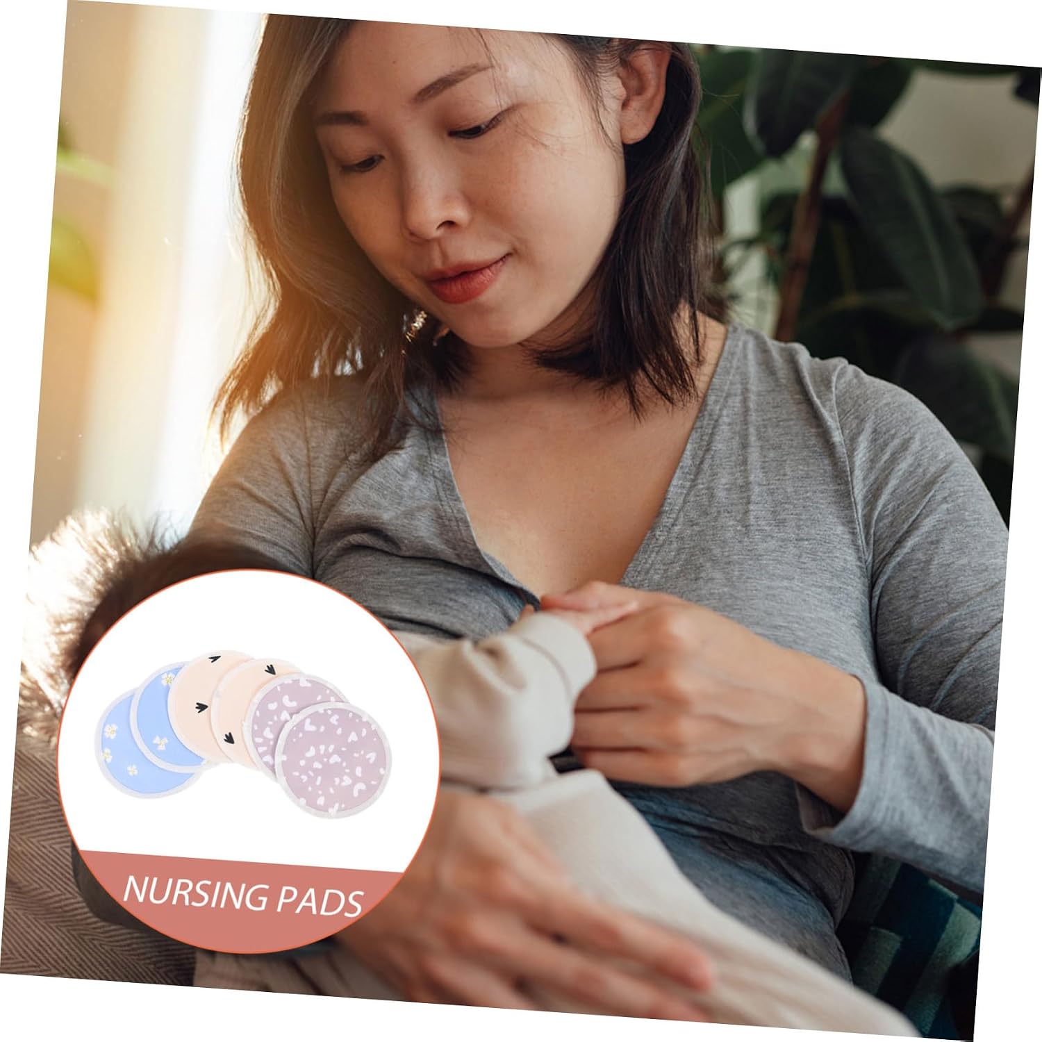 KOMBIUDA 1set Reusable Washable Breast Pads Galactorrhea Cushion for Comfortable Breastfeeding Highly Absorbent and Leak Nursing Pads for Women