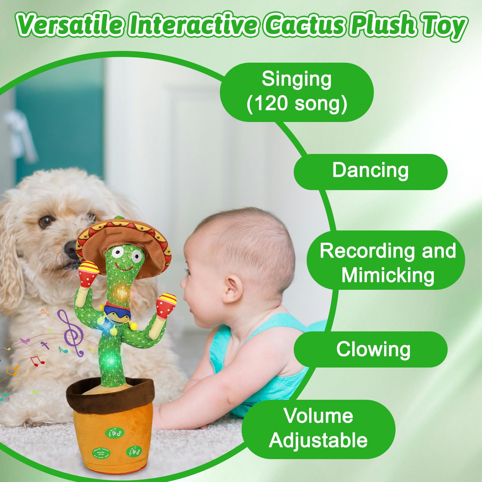 MeHoo Talking Cactus Toy, Dancing Cactus Toy Repeat What You Say - Image 4