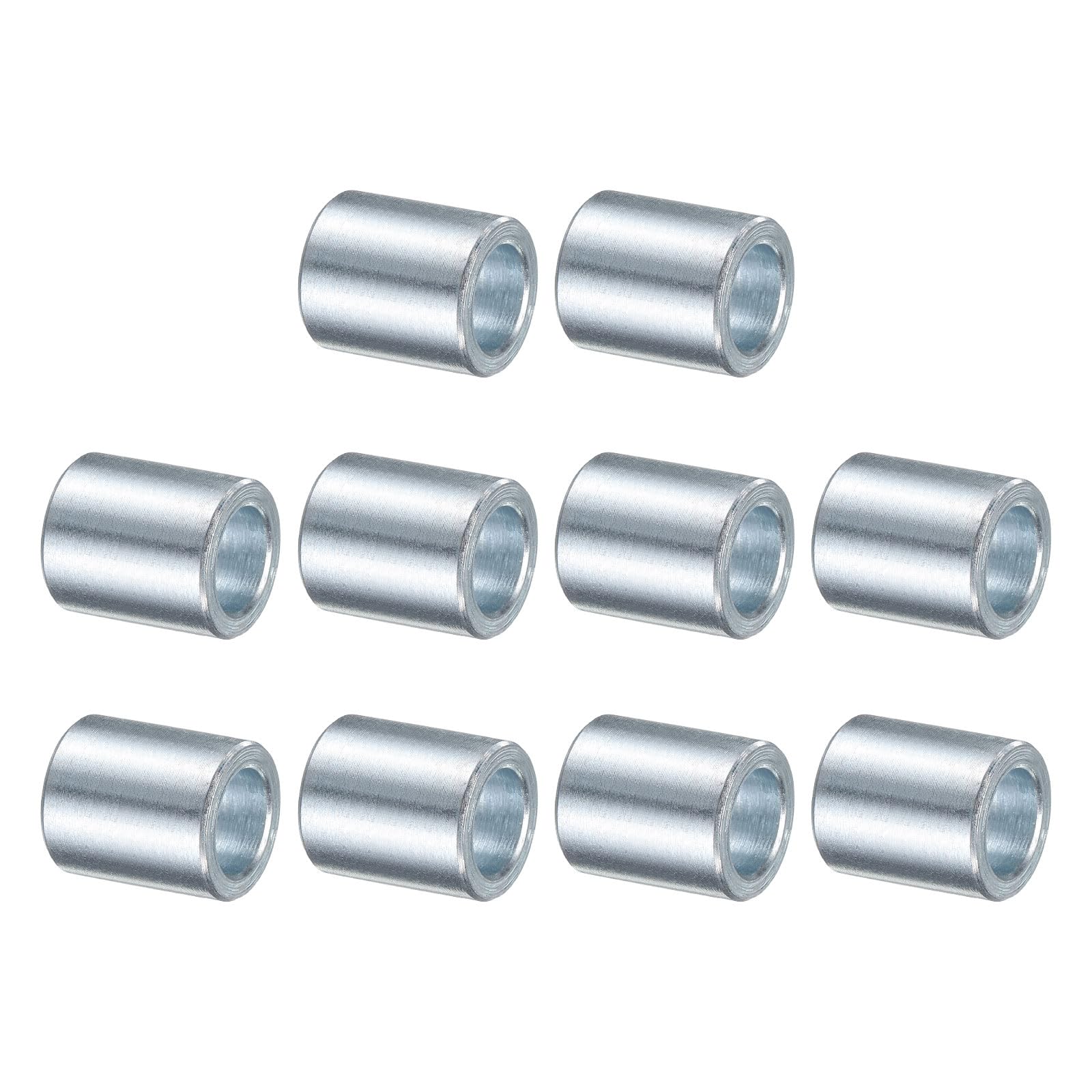 Entretoise en acier galvanisé uxcell ø 1,27x1,9x4,3 cm | Lot de 10 bagues rondes non filetées