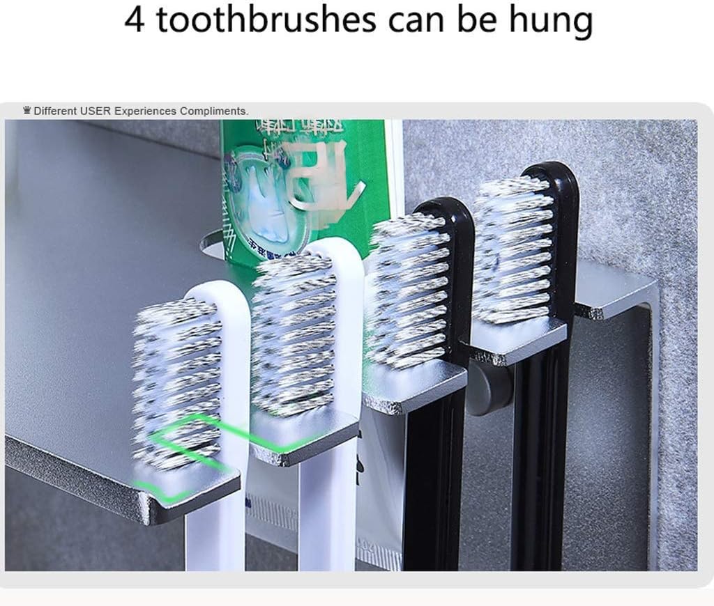 Toothbrush Holder Wall Mounted - Dual-use Bathroom Basket Cup with Rack Travel Toothpaste