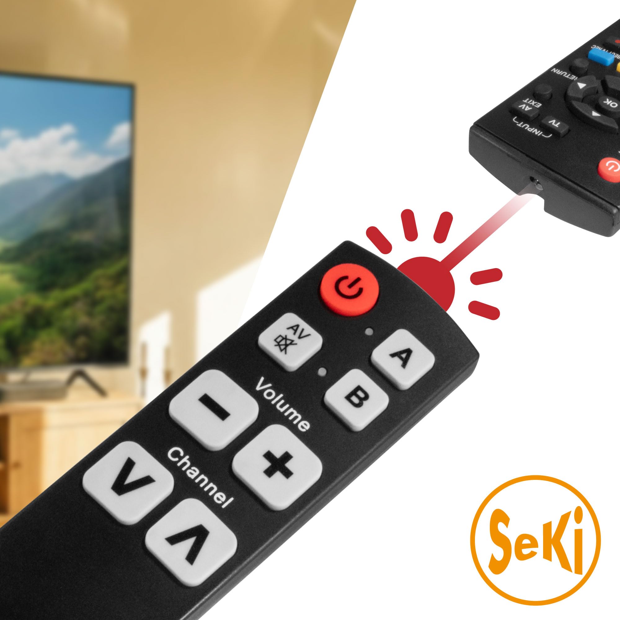 Seki Średni uniwersalny pilot do telewizora z możliwością nauki, czarny
