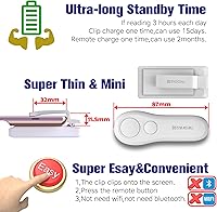 Vista 6 de SK SYUKUYU RF Remote Control Page Turner for Kindle Reading Ipad Surface Comics, iPhone Android Tablets Reading Novels Taking Photos(White)