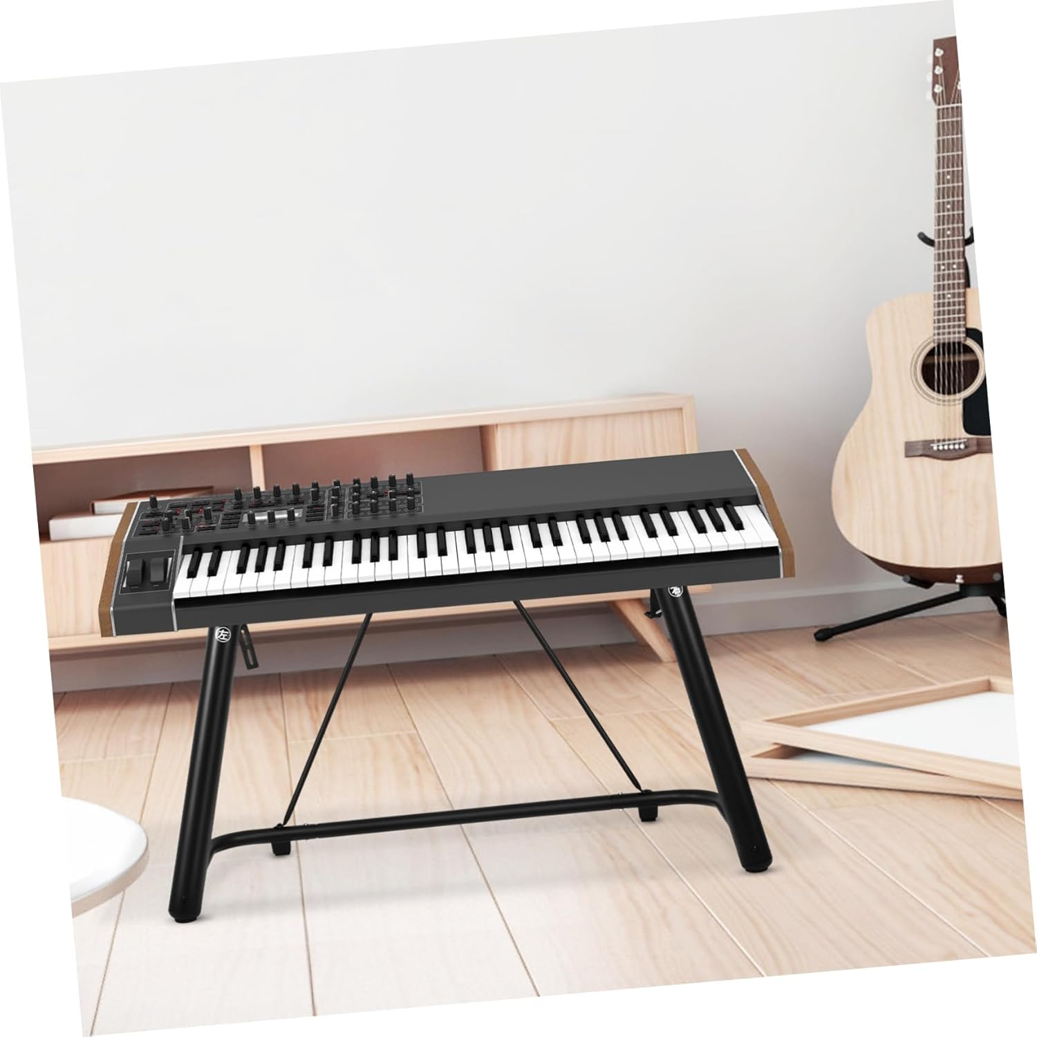 Totority Heavy-duty U-shaped Metal Keyboard Stand for Digital Pianos Wide Stable Support with Thickened Tubing Portable Music Stand for Home and Performance Use