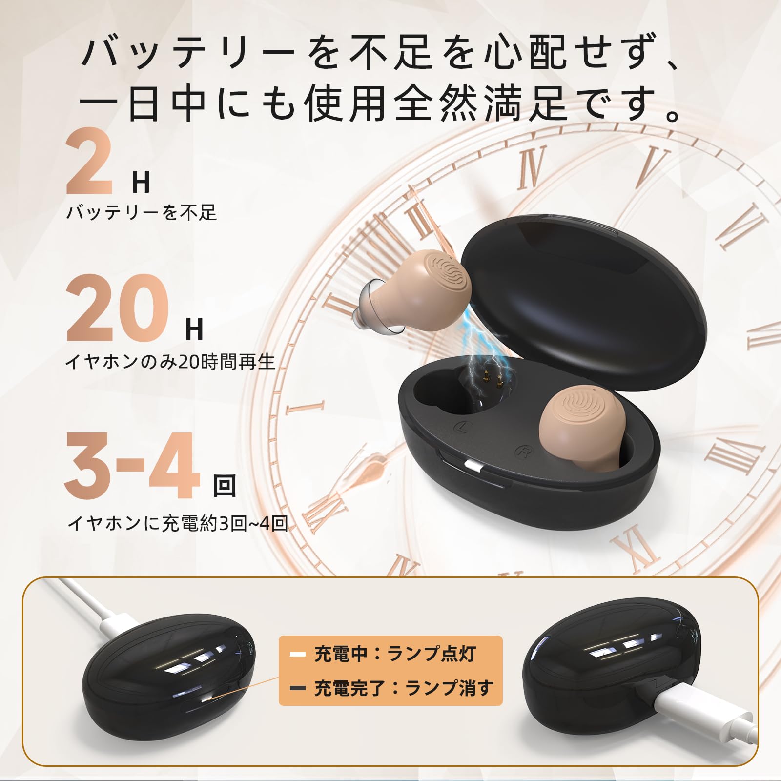 Amazon.co.jp: 充電式集音器高感度集音器 高齢者集音器 音声拡聴器