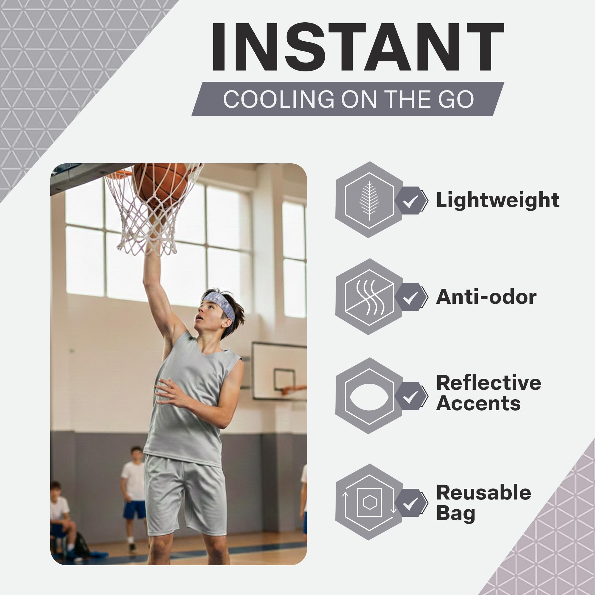 COLD FACTOR Diademas refrescantes instantáneas para Hombre y Mujer, Paquete de 3, Comodidad Avanzada de evaporación para Deportes y Actividades al Aire Libre, protección UPF 50+, Ideal para Fitness