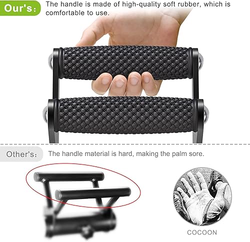 Miniatura 3 de SELEWARE Barra en V y barra en T para barra de pesas de 2 pulgadas, mango sólido de múltiples agarres, accesorio de fila en T con mango de goma