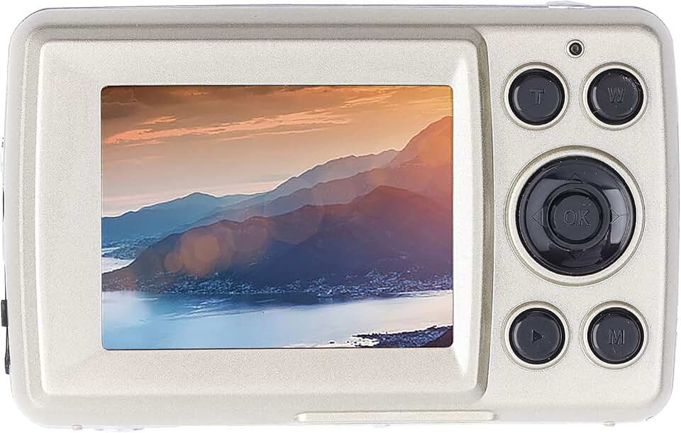 Mini Câmera Digital, Câmera Digital Barata 720p 16mp Câmeras para Fotografia Com Tela LCD de 2,4 Polegadas Câmera de Viagem para Meninos Meninas Adolescentes (Ouro)